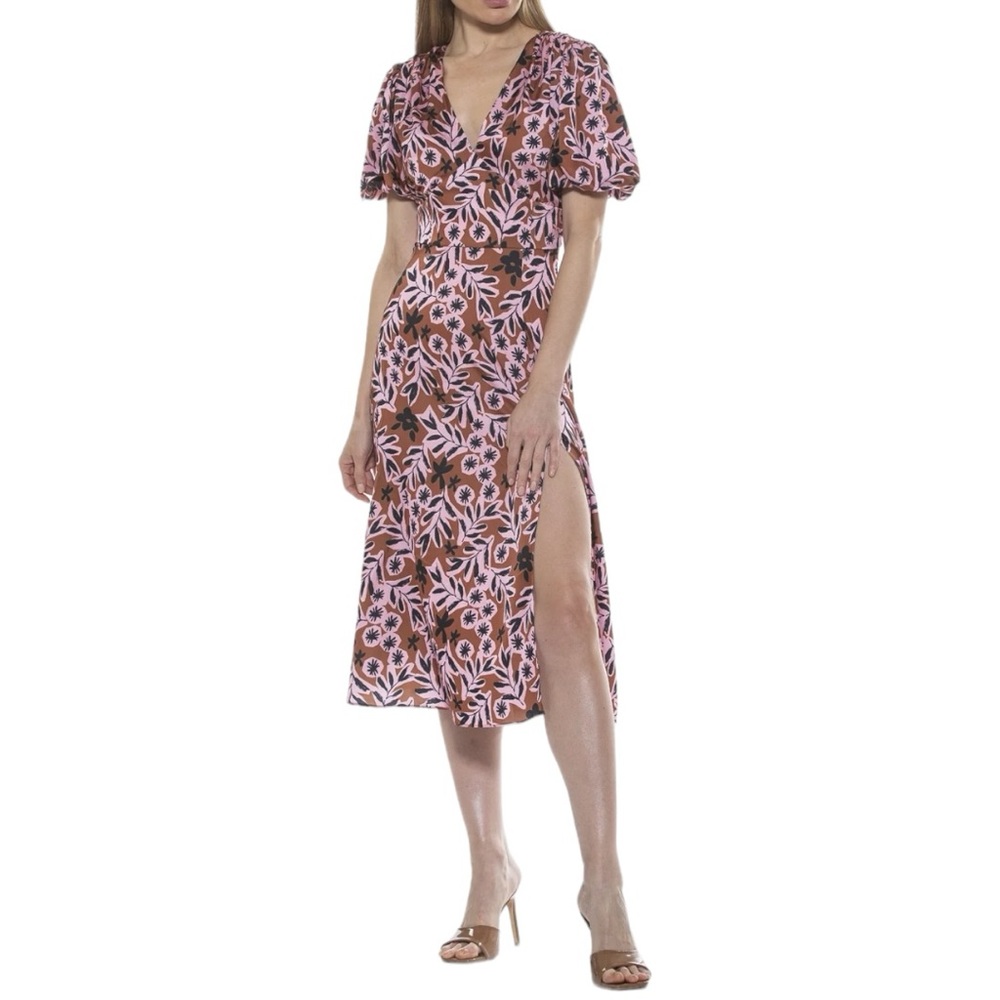 Alexia Admor NWT Women’s‎ Short Sleeve Nola Midi Dress  Sz 8